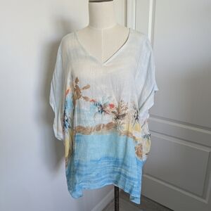 Chico's Multicolor V-Neck Tunic Top